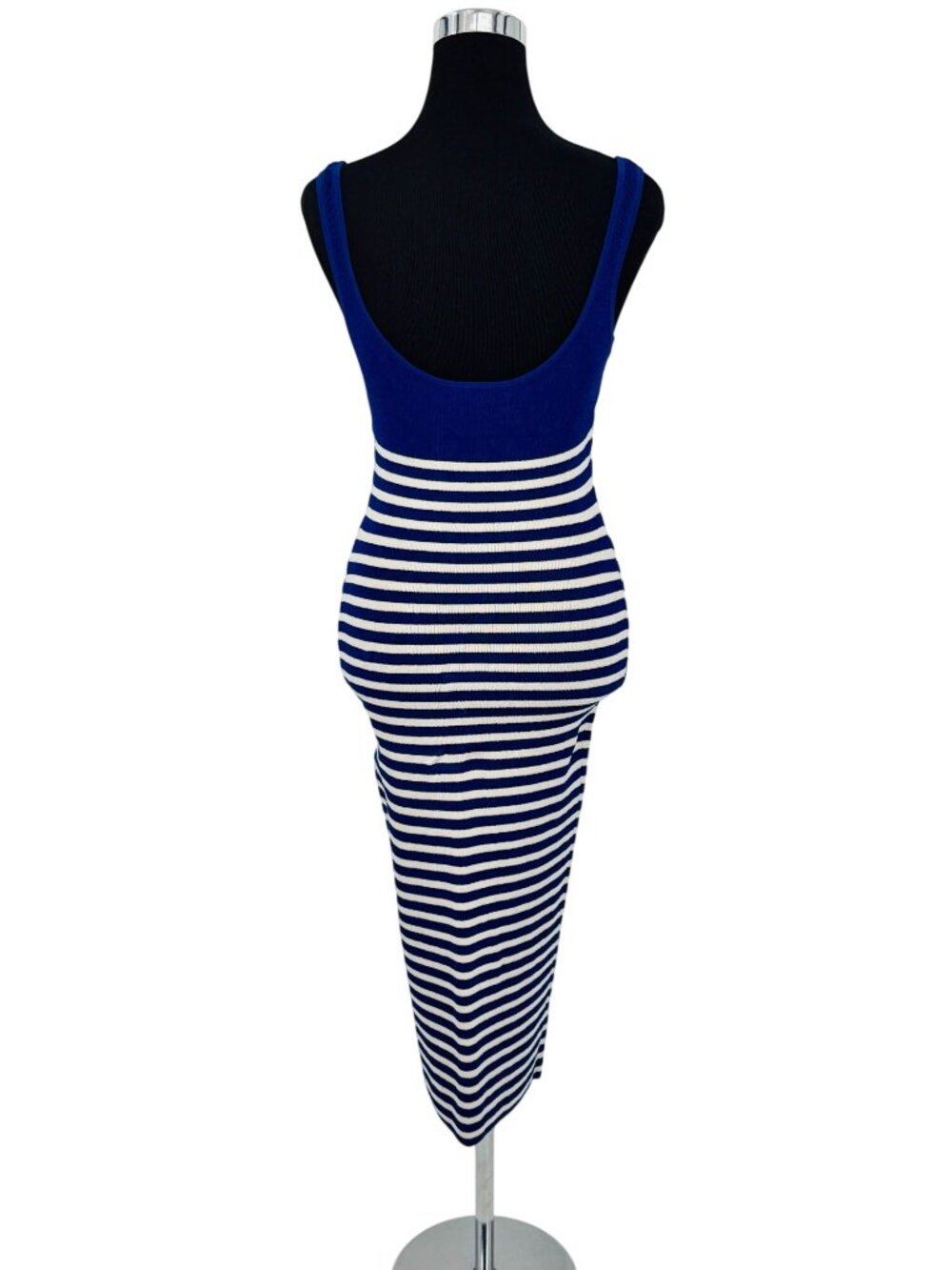 J.Crew Blue White Striped Stretch Knit Bodycon Midi Dress S| Nautical Minimalism - Picture 14 of 16